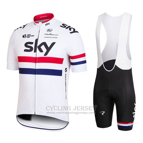 2016 Cycling Jersey France Red and White Short Sleeve and Bib Short